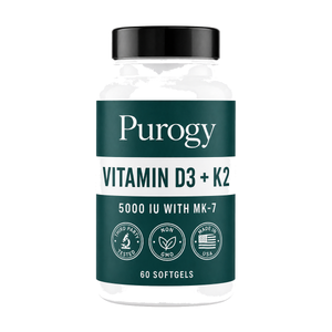 Purogy Vitamin D3 + K2 Softgels bottle