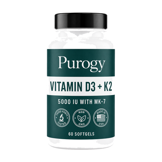 Purogy Vitamin D3 + K2 Softgels bottle